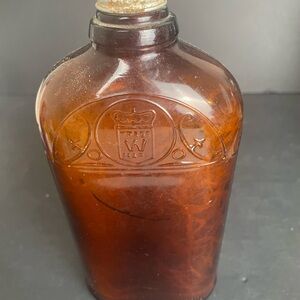 Vintage Amber Hiram Walker Whisky Glass Bottle